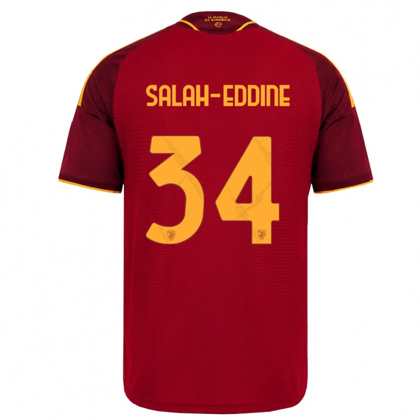 Danxen Homme Maillot Anass Salah-Eddine #34 Rouge Doré Jaune Tenues Domicile 2026/27 T-Shirt