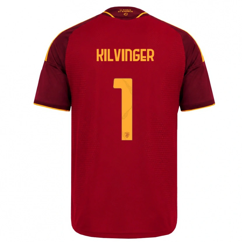 Danxen Homme Maillot Levente Kilvinger #1 Rouge Doré Jaune Tenues Domicile 2026/27 T-Shirt