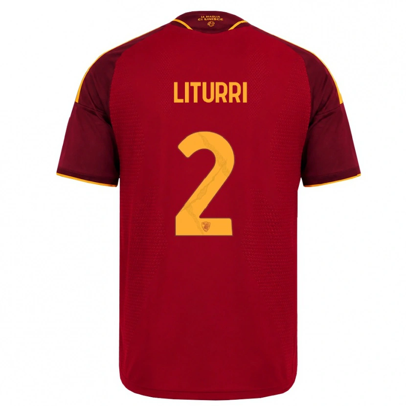 Danxen Homme Maillot Nicola Liturri #2 Rouge Doré Jaune Tenues Domicile 2026/27 T-Shirt