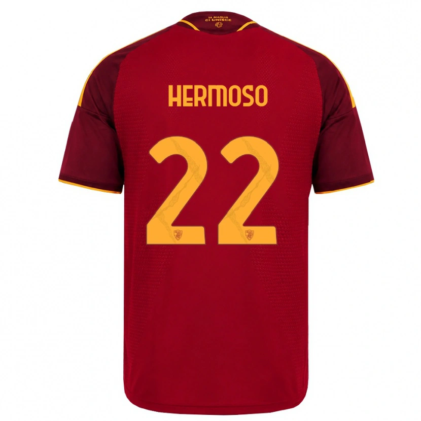 Danxen Homme Maillot Mario Hermoso #22 Rouge Doré Jaune Tenues Domicile 2026/27 T-Shirt