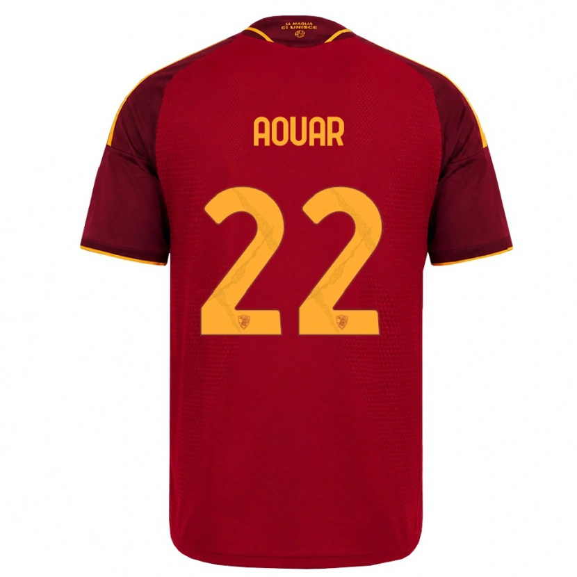 Danxen Homme Maillot Houssem Aouar #22 Rouge Doré Jaune Tenues Domicile 2026/27 T-Shirt
