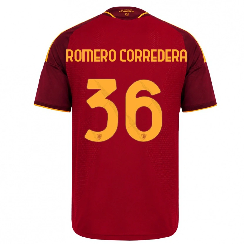 Danxen Homme Maillot Miguel Romero Corredera #36 Rouge Doré Jaune Tenues Domicile 2026/27 T-Shirt