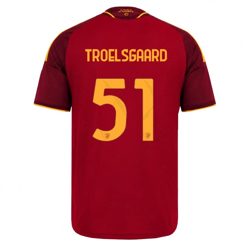 Danxen Homme Maillot Sanne Troelsgaard #51 Rouge Doré Jaune Tenues Domicile 2026/27 T-Shirt