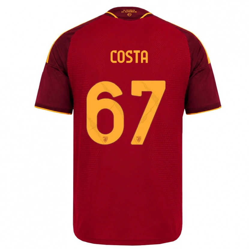 Danxen Homme Maillot João Costa #67 Rouge Doré Jaune Tenues Domicile 2026/27 T-Shirt