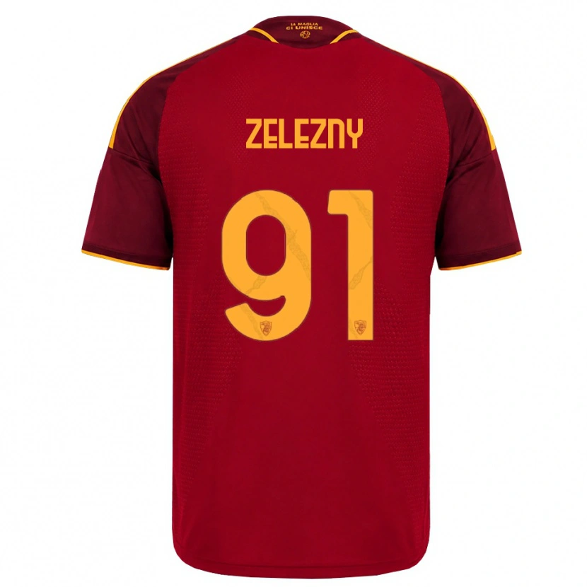 Danxen Homme Maillot Radoslaw Zelezny #91 Rouge Doré Jaune Tenues Domicile 2026/27 T-Shirt