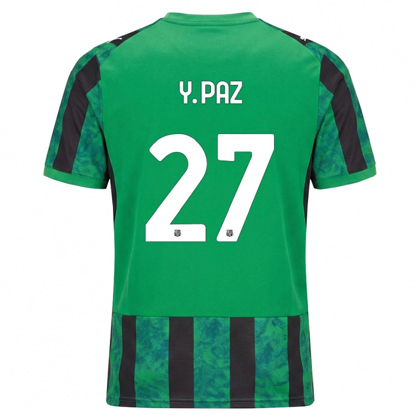 Danxen Homme Maillot Yeferson Paz #27 Vert Noir Blanc Tenues Domicile 2026/27 T-Shirt