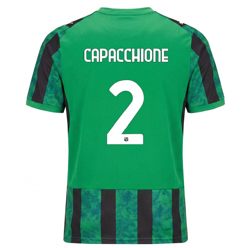 Danxen Homme Maillot Cristian Capacchione #2 Vert Noir Blanc Tenues Domicile 2026/27 T-Shirt