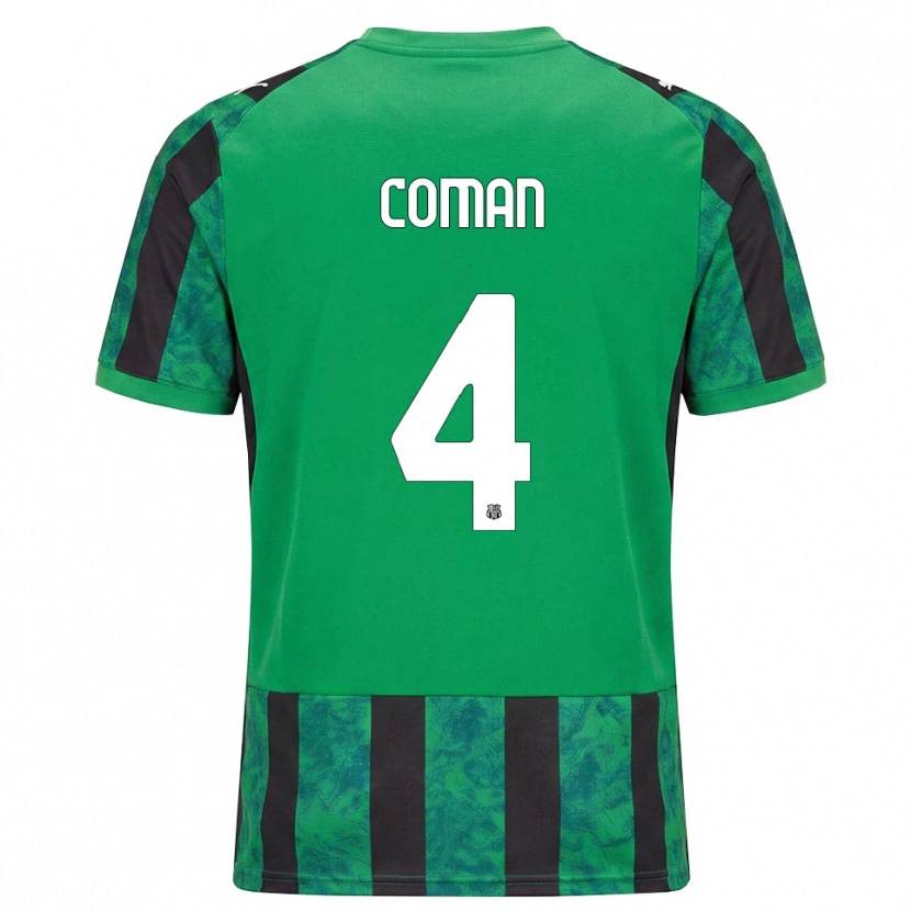 Danxen Homme Maillot Rareș Coman #4 Vert Noir Blanc Tenues Domicile 2026/27 T-Shirt