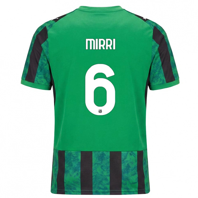 Danxen Homme Maillot Mattia Mirri #6 Vert Noir Blanc Tenues Domicile 2026/27 T-Shirt