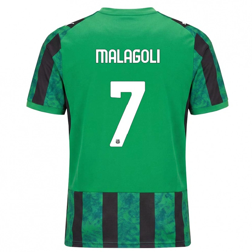 Danxen Homme Maillot Mattia Malagoli #7 Vert Noir Blanc Tenues Domicile 2026/27 T-Shirt