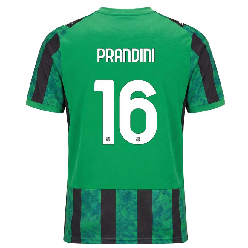 Danxen Homme Maillot Lorenzo Prandini #16 Vert Noir Blanc Tenues Domicile 2026/27 T-Shirt