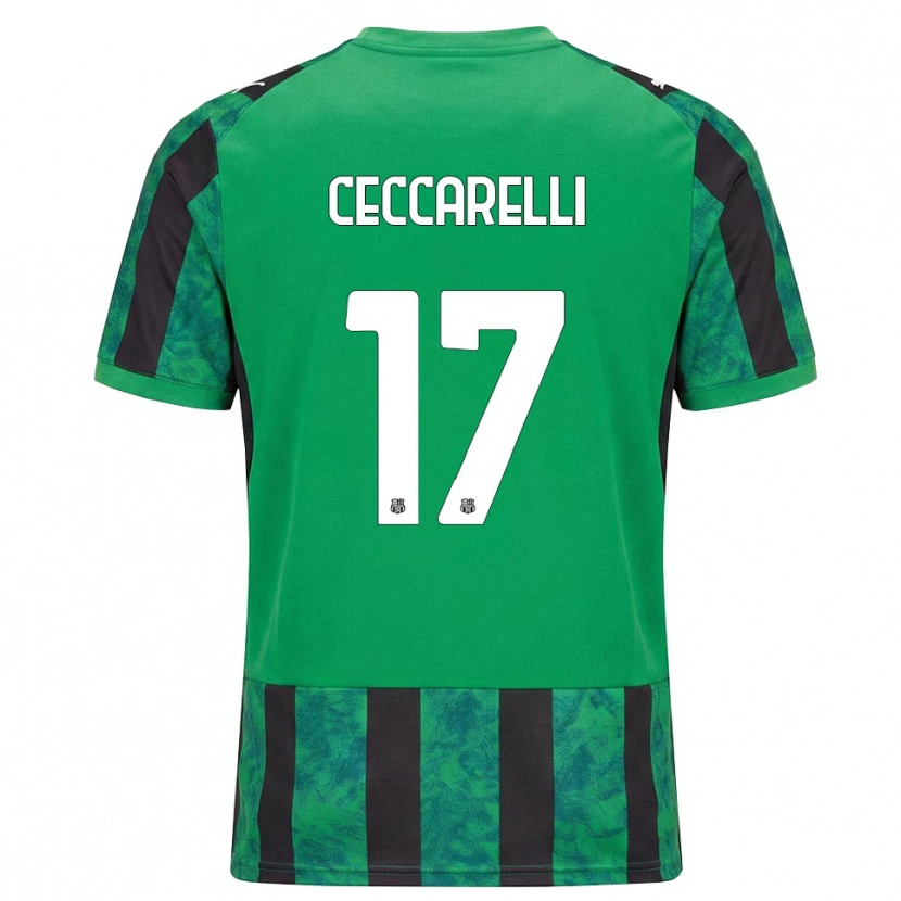 Danxen Homme Maillot Samuel Ceccarelli #17 Vert Noir Blanc Tenues Domicile 2026/27 T-Shirt
