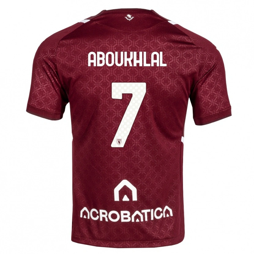 Danxen Homme Maillot Zakaria Aboukhlal #7 Bourgogne Blanc Tenues Domicile 2026/27 T-Shirt