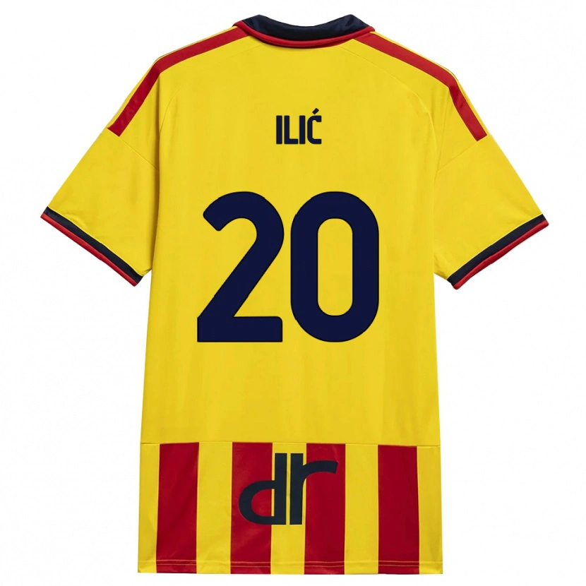 Danxen Homme Maillot Ivan Ilić #20 Jaune Rouge Tenues Domicile 2026/27 T-Shirt