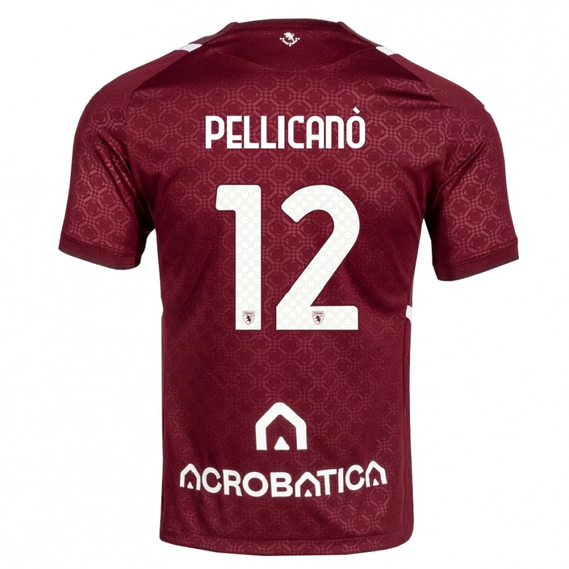 Danxen Homme Maillot Pasquale Pellicanò #12 Bourgogne Blanc Tenues Domicile 2026/27 T-Shirt