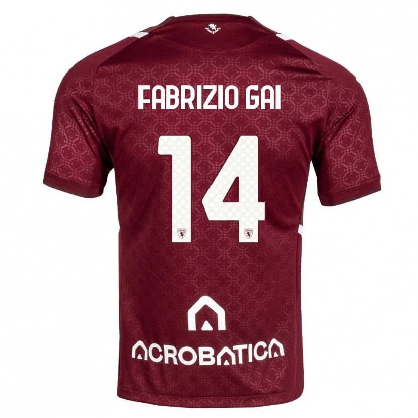 Danxen Homme Maillot Fabrizio Gai #14 Bourgogne Blanc Tenues Domicile 2026/27 T-Shirt
