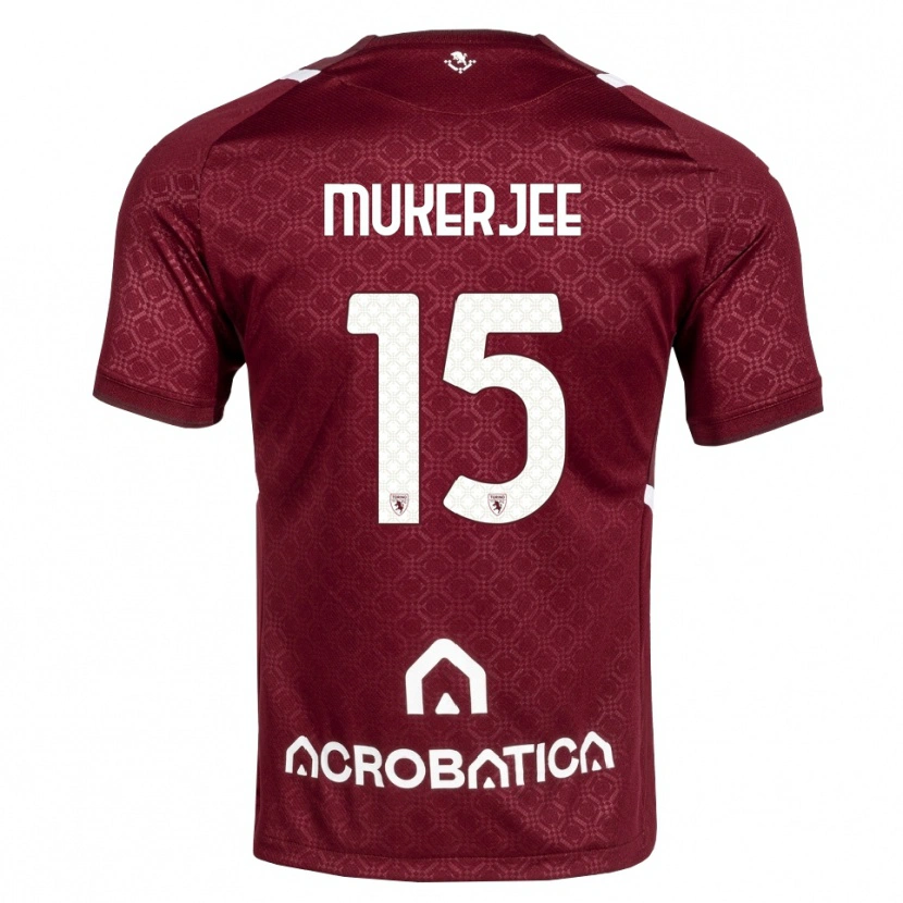 Danxen Homme Maillot Carlo Mukerjee #15 Bourgogne Blanc Tenues Domicile 2026/27 T-Shirt