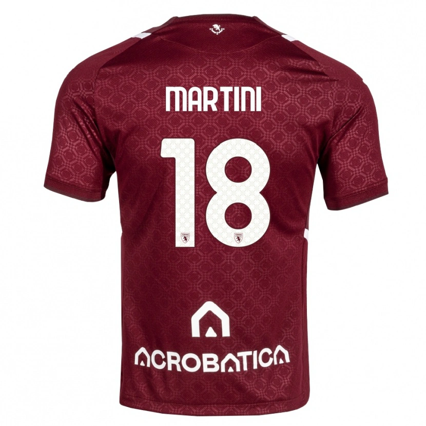 Danxen Homme Maillot Edoardo Martini #18 Bourgogne Blanc Tenues Domicile 2026/27 T-Shirt