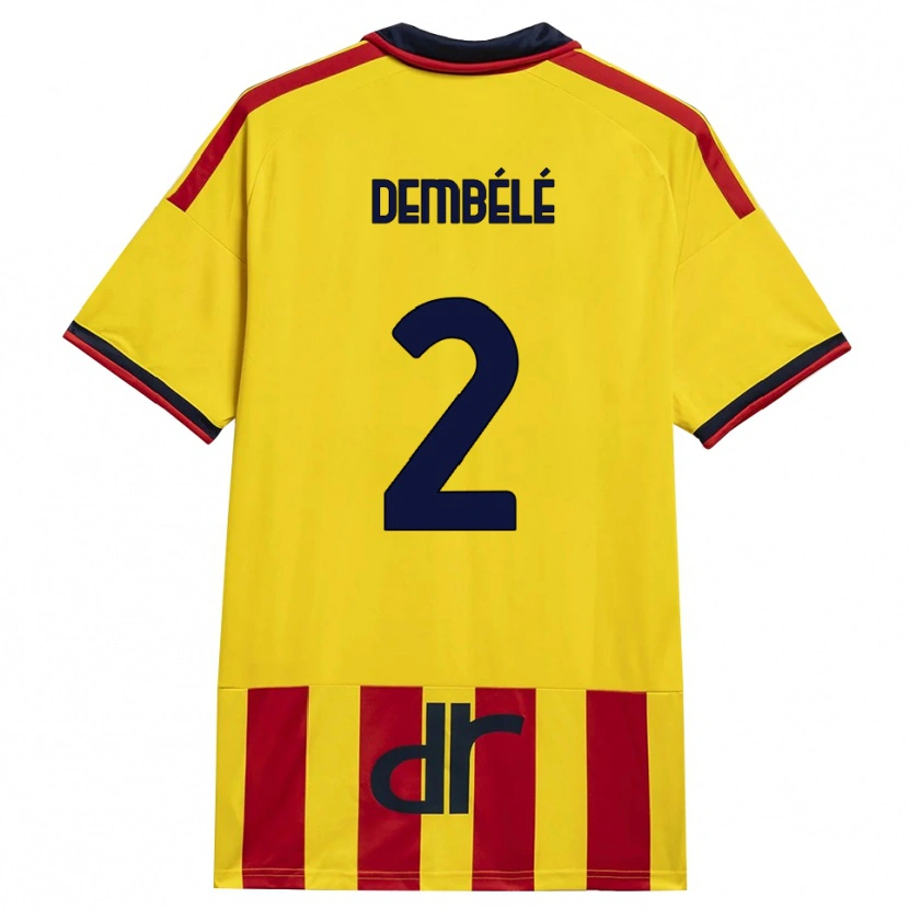 Danxen Homme Maillot Ali Dembélé #2 Jaune Rouge Tenues Domicile 2026/27 T-Shirt