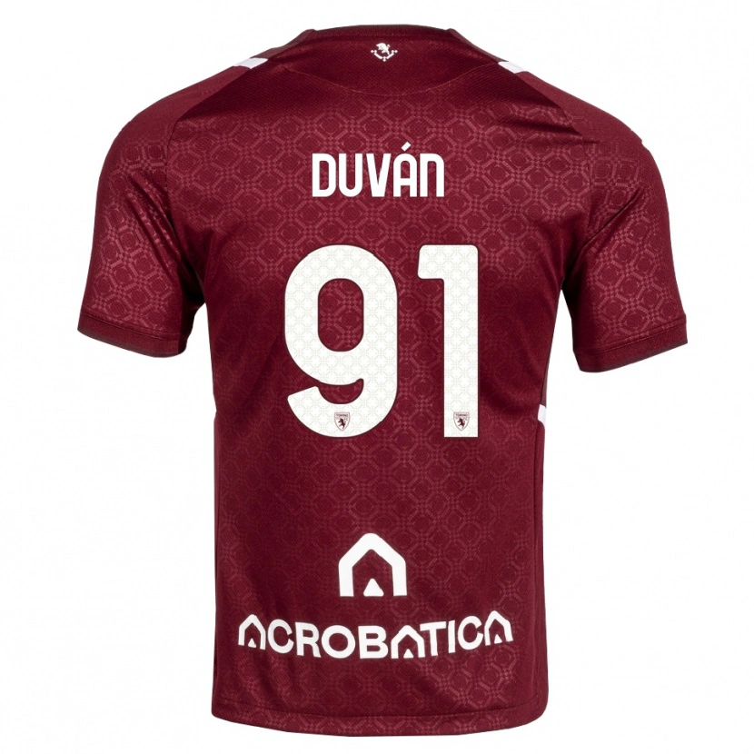 Danxen Homme Maillot Duván Zapata #91 Bourgogne Blanc Tenues Domicile 2026/27 T-Shirt