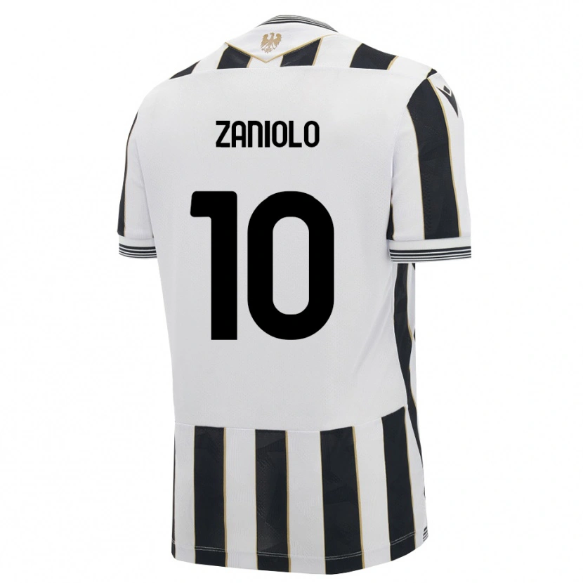 Danxen Homme Maillot Nicolò Zaniolo #10 Noir Blanc Rose Tenues Domicile 2026/27 T-Shirt