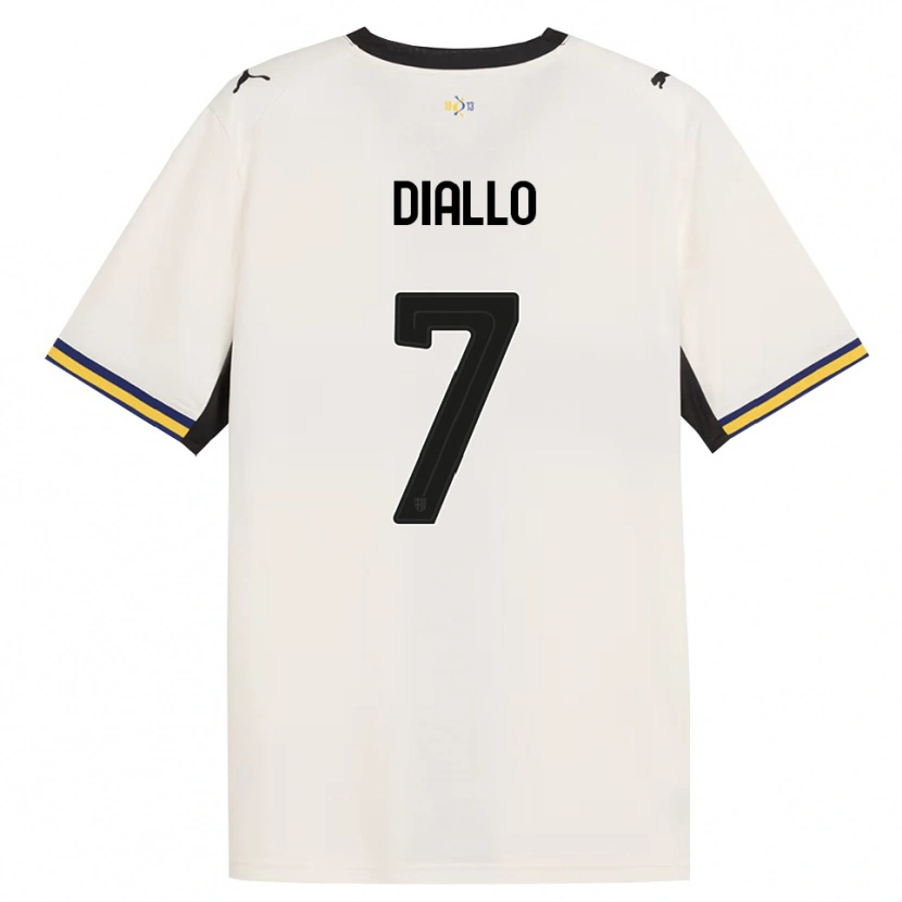 Danxen Homme Maillot Ousmane Diallo #7 Blanc Cassé Noir Jaune Tenues Domicile 2026/27 T-Shirt