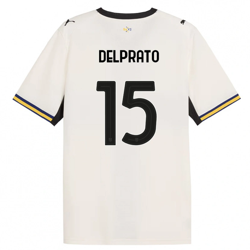 Danxen Homme Maillot Enrico Delprato #15 Blanc Cassé Noir Jaune Tenues Domicile 2026/27 T-Shirt