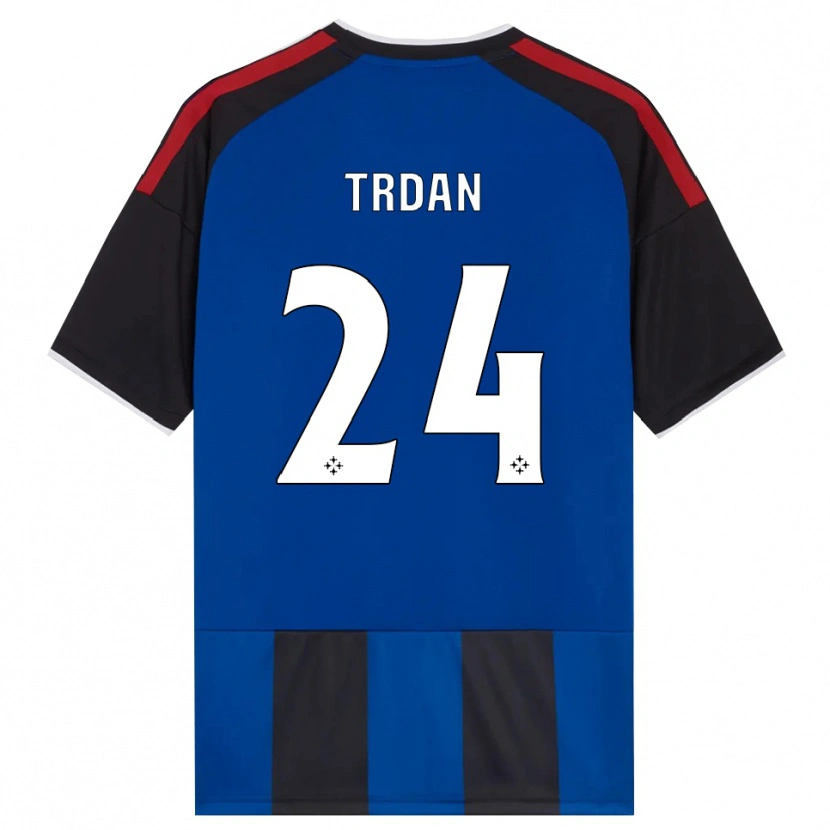 Danxen Homme Maillot Miha Trdan #24 Noir Rouge Blanc Bleu Tenues Domicile 2026/27 T-Shirt