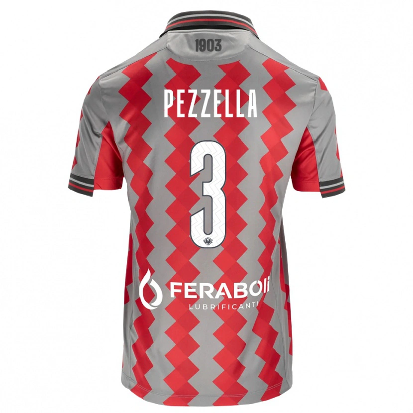 Danxen Homme Maillot Giuseppe Pezzella #3 Gris Rouge Blanc Tenues Domicile 2026/27 T-Shirt
