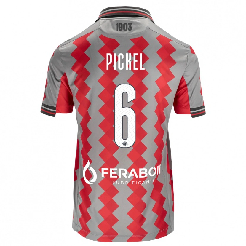 Danxen Homme Maillot Charles Pickel #6 Gris Rouge Blanc Tenues Domicile 2026/27 T-Shirt