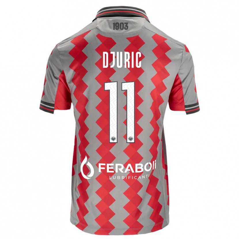 Danxen Homme Maillot Milan Djuric #11 Gris Rouge Blanc Tenues Domicile 2026/27 T-Shirt