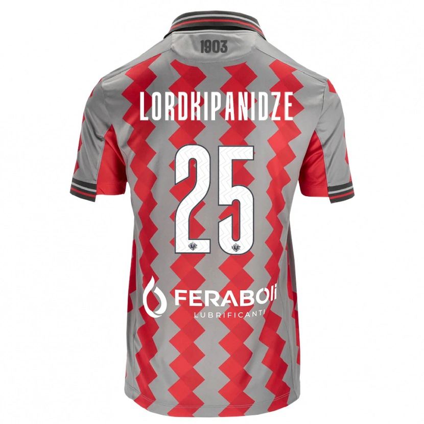 Danxen Homme Maillot Dachi Lordkipanidze #25 Gris Rouge Blanc Tenues Domicile 2026/27 T-Shirt