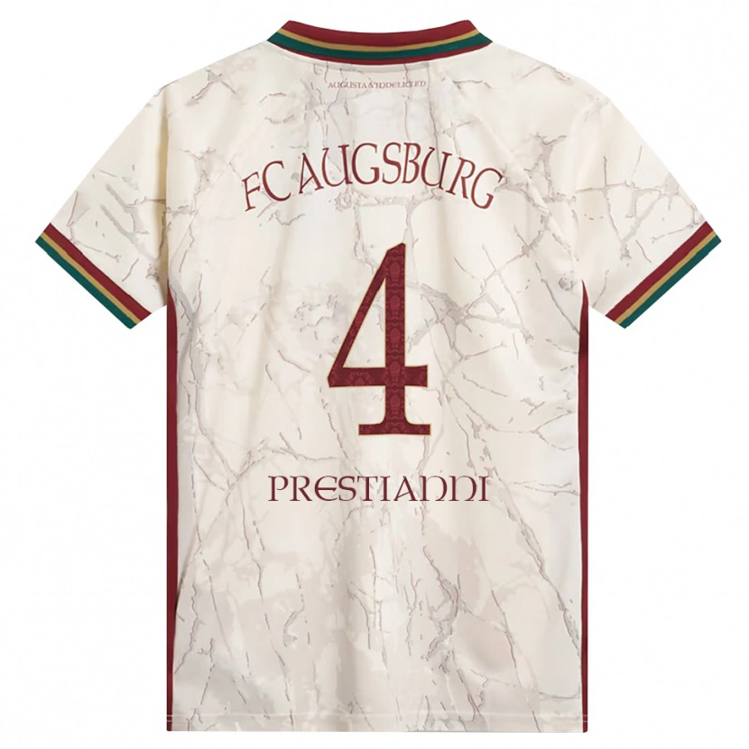 Danxen Homme Maillot Luis Prestianni #4 Vert Riz Blanc Bourgogne Tenues Domicile 2026/27 T-Shirt