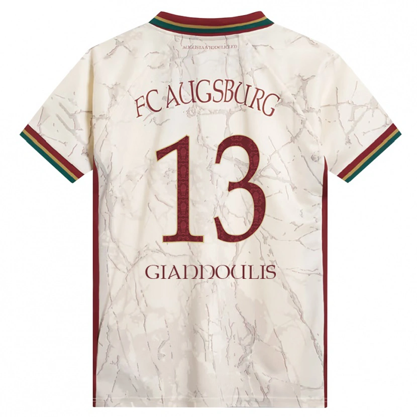 Danxen Homme Maillot Dimitrios Giannoulis #13 Vert Riz Blanc Bourgogne Tenues Domicile 2026/27 T-Shirt