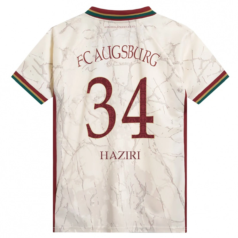 Danxen Homme Maillot Edi Haziri #34 Vert Riz Blanc Bourgogne Tenues Domicile 2026/27 T-Shirt