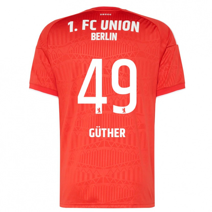 Danxen Homme Maillot Linus Güther #49 Rouge Blanc Tenues Domicile 2026/27 T-Shirt