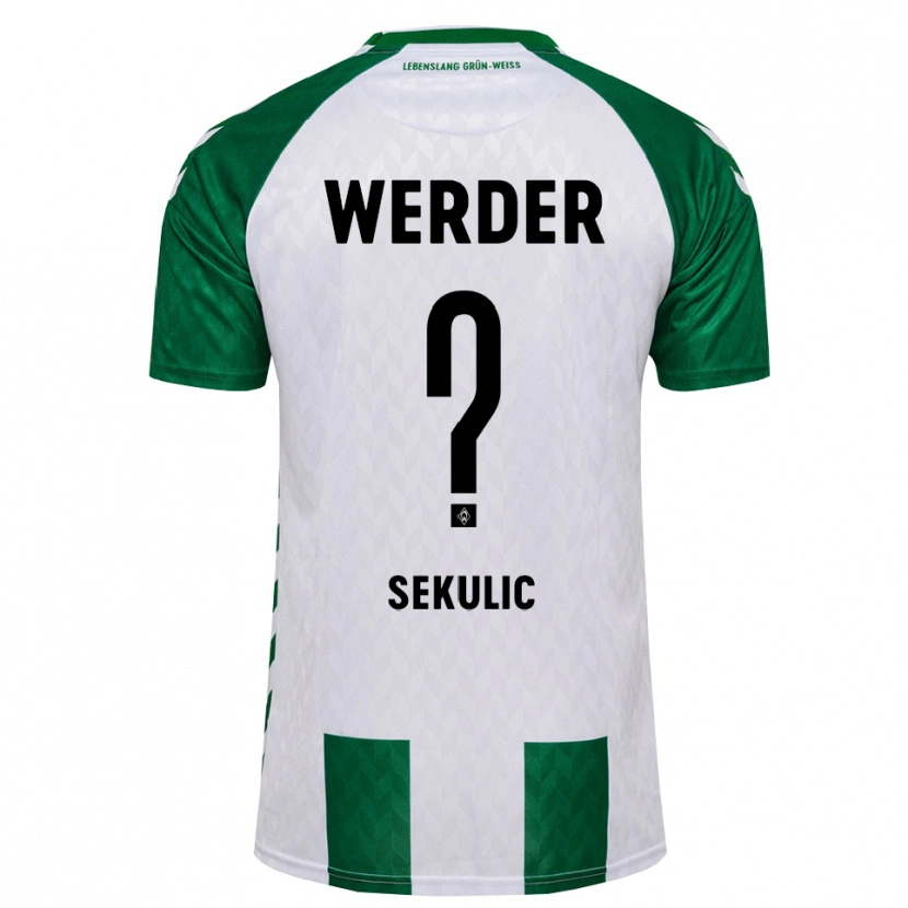 Danxen Homme Maillot Jug Sekulic #0 Vert Blanc Tenues Domicile 2026/27 T-Shirt