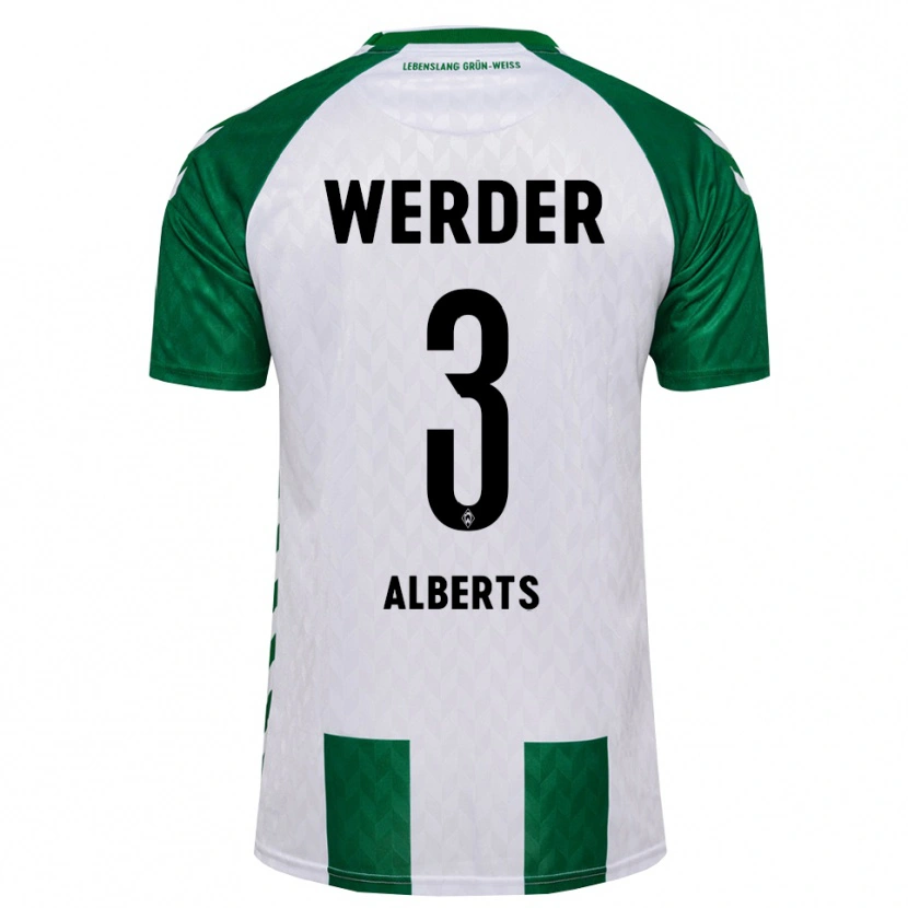 Danxen Homme Maillot Christopher Alberts #3 Vert Blanc Tenues Domicile 2026/27 T-Shirt