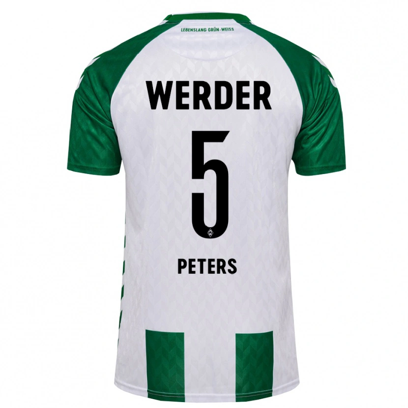 Danxen Homme Maillot Joshua Peters #5 Vert Blanc Tenues Domicile 2026/27 T-Shirt