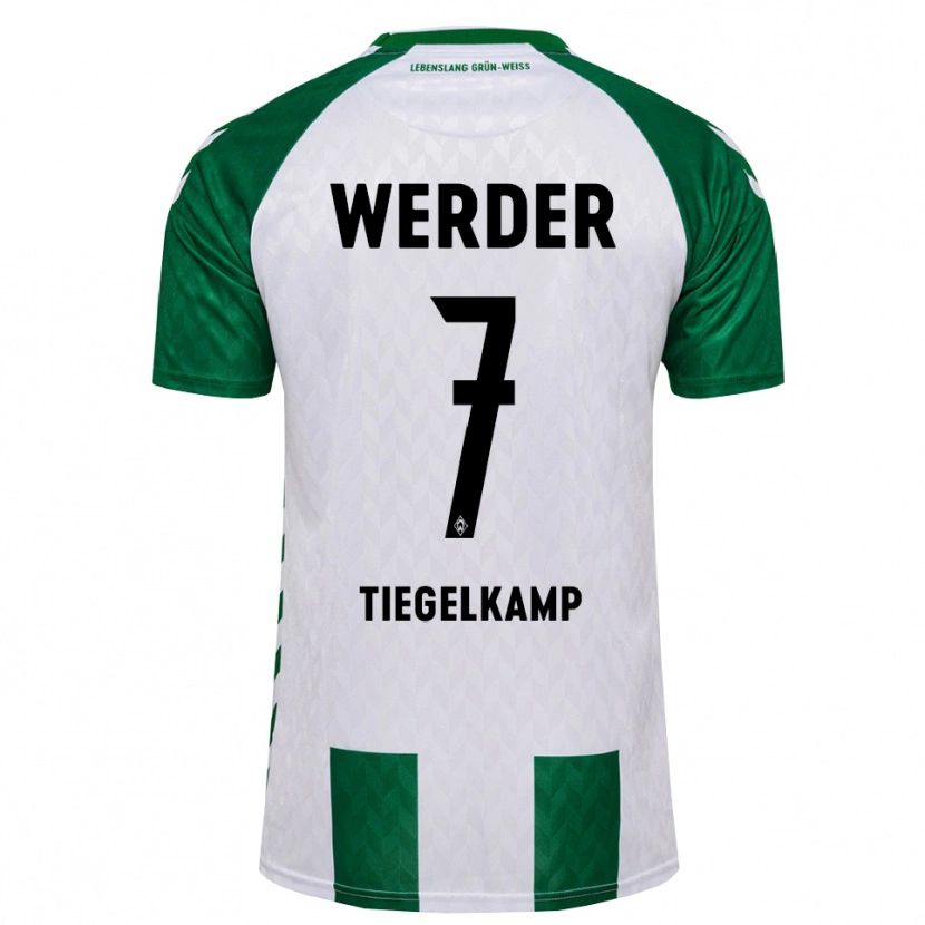 Danxen Homme Maillot Maximilian Tiegelkamp #7 Vert Blanc Tenues Domicile 2026/27 T-Shirt