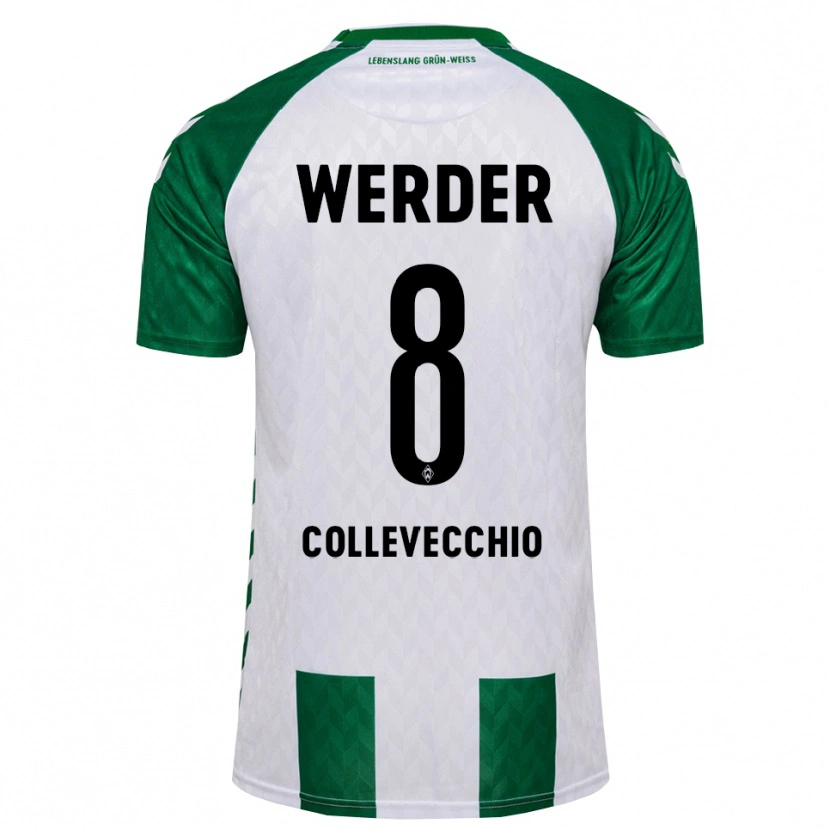 Danxen Homme Maillot Tomás Collevecchio #8 Vert Blanc Tenues Domicile 2026/27 T-Shirt