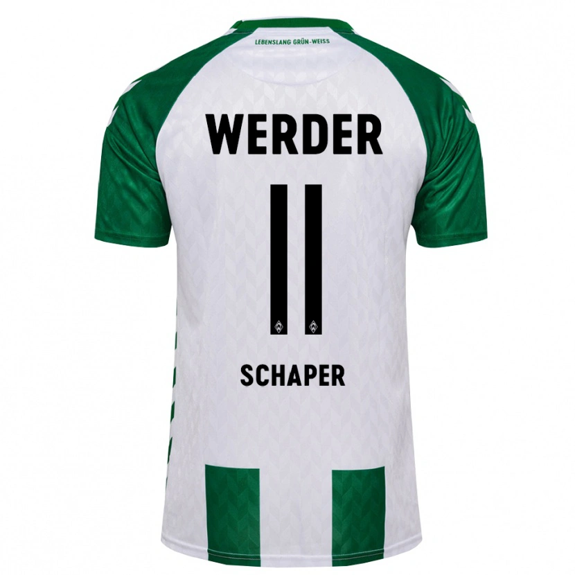 Danxen Homme Maillot Wilken Schaper #11 Vert Blanc Tenues Domicile 2026/27 T-Shirt