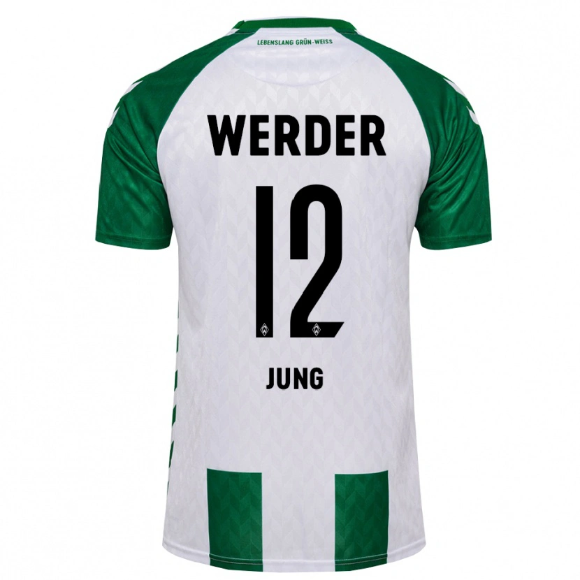 Danxen Homme Maillot Hugo Jung #12 Vert Blanc Tenues Domicile 2026/27 T-Shirt