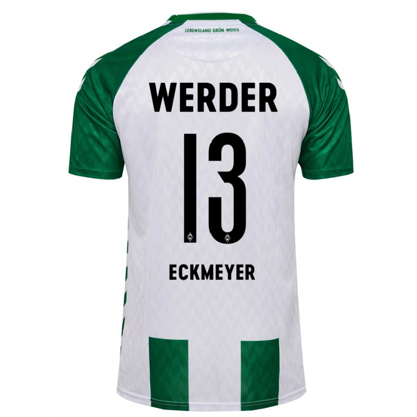 Danxen Homme Maillot Tjark Eckmeyer #13 Vert Blanc Tenues Domicile 2026/27 T-Shirt