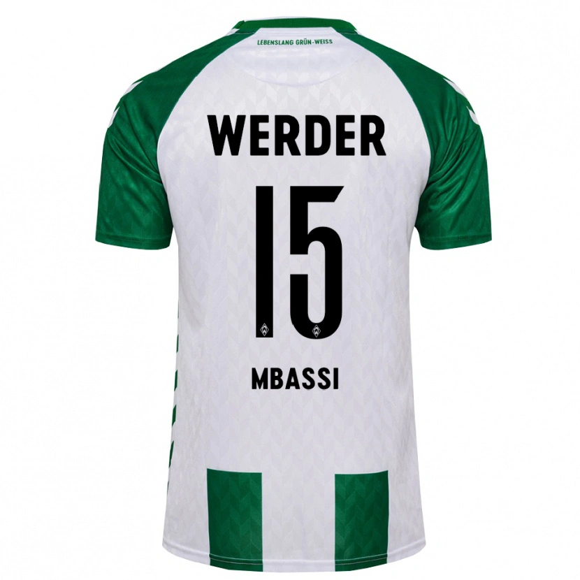 Danxen Homme Maillot Mario Mbassi #15 Vert Blanc Tenues Domicile 2026/27 T-Shirt