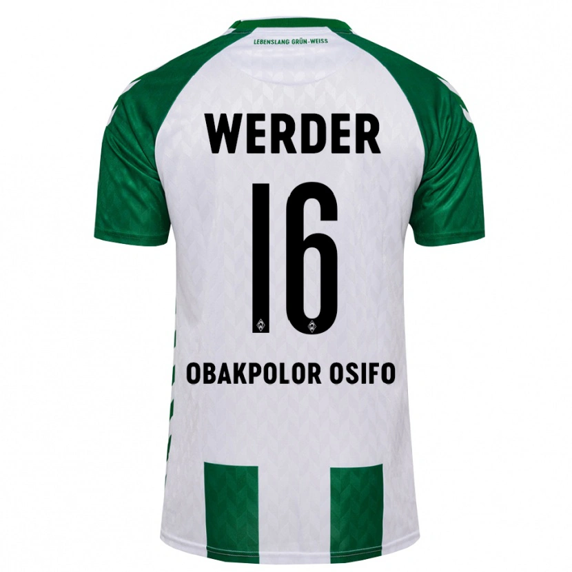 Danxen Homme Maillot Valentin Obakpolor Osifo #16 Vert Blanc Tenues Domicile 2026/27 T-Shirt