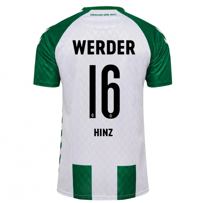 Danxen Homme Maillot Alexandro Hinz #16 Vert Blanc Tenues Domicile 2026/27 T-Shirt
