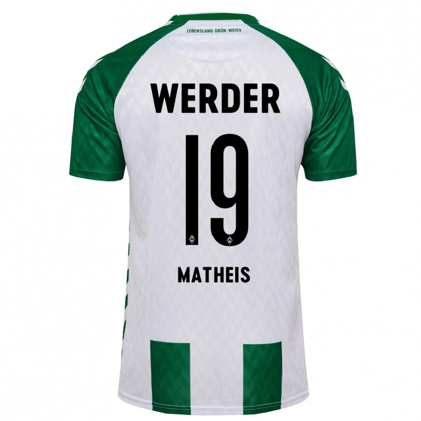 Danxen Homme Maillot Saskia Matheis #19 Vert Blanc Tenues Domicile 2026/27 T-Shirt