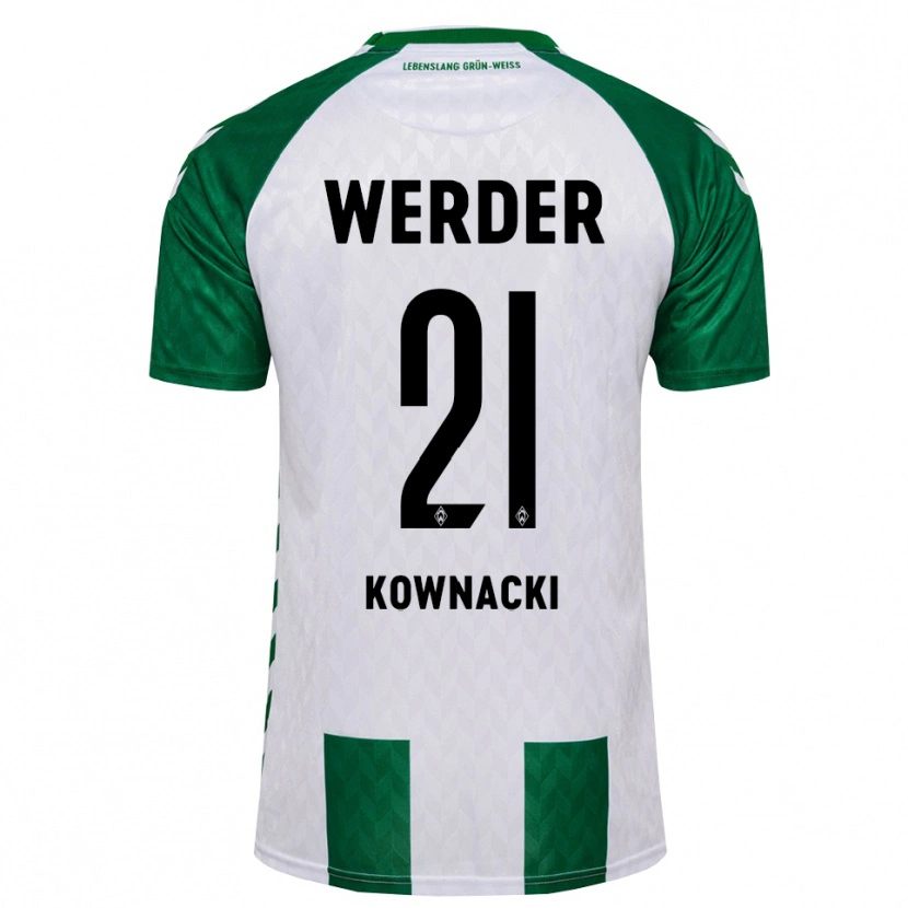 Danxen Homme Maillot Dawid Kownacki #21 Vert Blanc Tenues Domicile 2026/27 T-Shirt