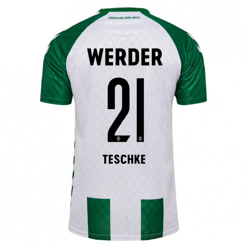Danxen Homme Maillot Tim Teschke #21 Vert Blanc Tenues Domicile 2026/27 T-Shirt